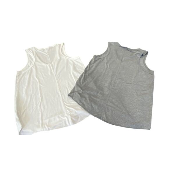 Bundle of 2 TOPSHOP Basic tanks Size 8 White & Gray - Picture 2 of 7
